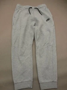 NIKE Size L Kids Unisex Gray Cotton Blend Drawstring Pocket Track Pants 894 - Picture 1 of 9