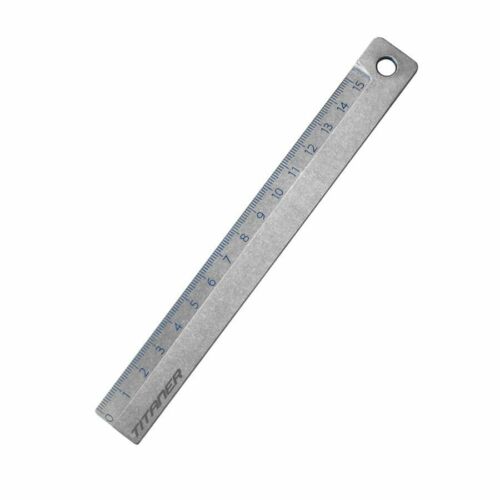 TITANER Titanium Double Bevel Scale Inch Metric Ruler Student Stationery 6" In