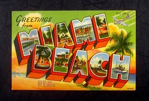 POSTAL SALUDOS DESDE MIAMI BEACH FLORIDA con DC-150 2B-H693 SIN PUBLICAR - Imagen 1 de 2