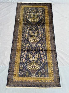 2'8 x 5'9 ft Vintage Afghan Baluchi Floral Rug – Hand Knotted Wool Tribal Decor - Picture 1 of 9