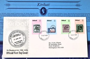 Kiribati Official First Day Cover 1979 Commemorating Sir Rowland Hill - Picture 1 of 3
