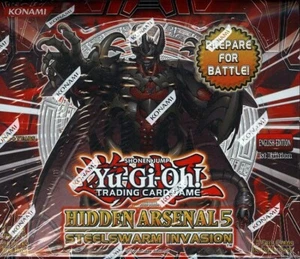 YUGIOH HIDDEN ARSENAL 5: INVASIÓN ENJAMBRE DE ACERO 1A EDICIÓN TARJETAS DE EXPLOSIÓN CAJA DE REFUERZO - Imagen 1 de 2