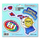 DS061 Grateful Hawaii Deadhead Skelett Sonne Mond Dead State 3 Aufkleber Set