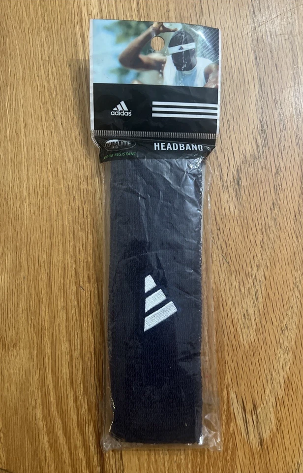 Adidas Climalite Diadema Azul Marino Terry Bordado Elástico Algodón/Nylon DE COLECCIÓN Foto 1 de 4