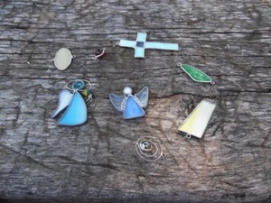 Lot of Stained Glass Suncatcher Cross And Angels - Picture 1 of 12
