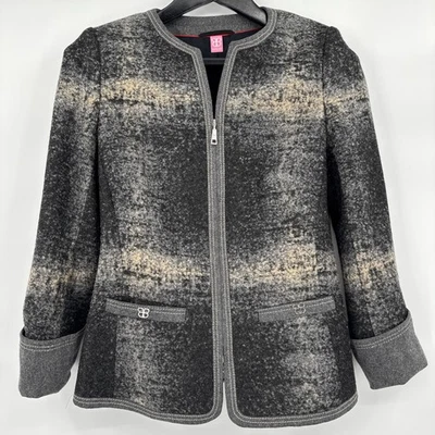 Chaqueta de Carrera BASLER Talla S/34 Mezcla de Lana Texturizada Gris Crema Mezcla de Lana Moteada Foto 1 de 4