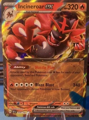 Incineroar ex 034/162 Sv05: Temporal Forces Holo - Pokémon Card - NM - Image 1 of 2