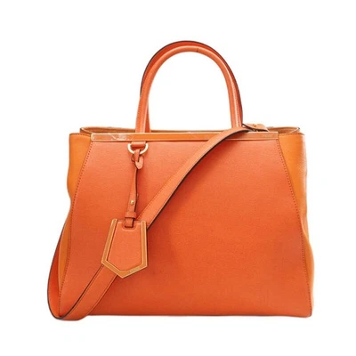 Fendi Orange Calfskin 2Jours  Medium Women's Tote Bag 8BH250 00D7E F0VZK - Image 1 of 4