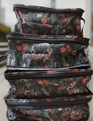 Periea Buddha Travel/Home Organizer 4 Set Packing Cubes Nylon Mesh Blue 3 Sizes - Image 1 of 4