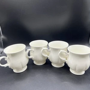 Set 4 tazze tazza BLOCK WINDSOR Bone China 3 1/2" BIANCHE SMERLATE - Foto 1 di 11