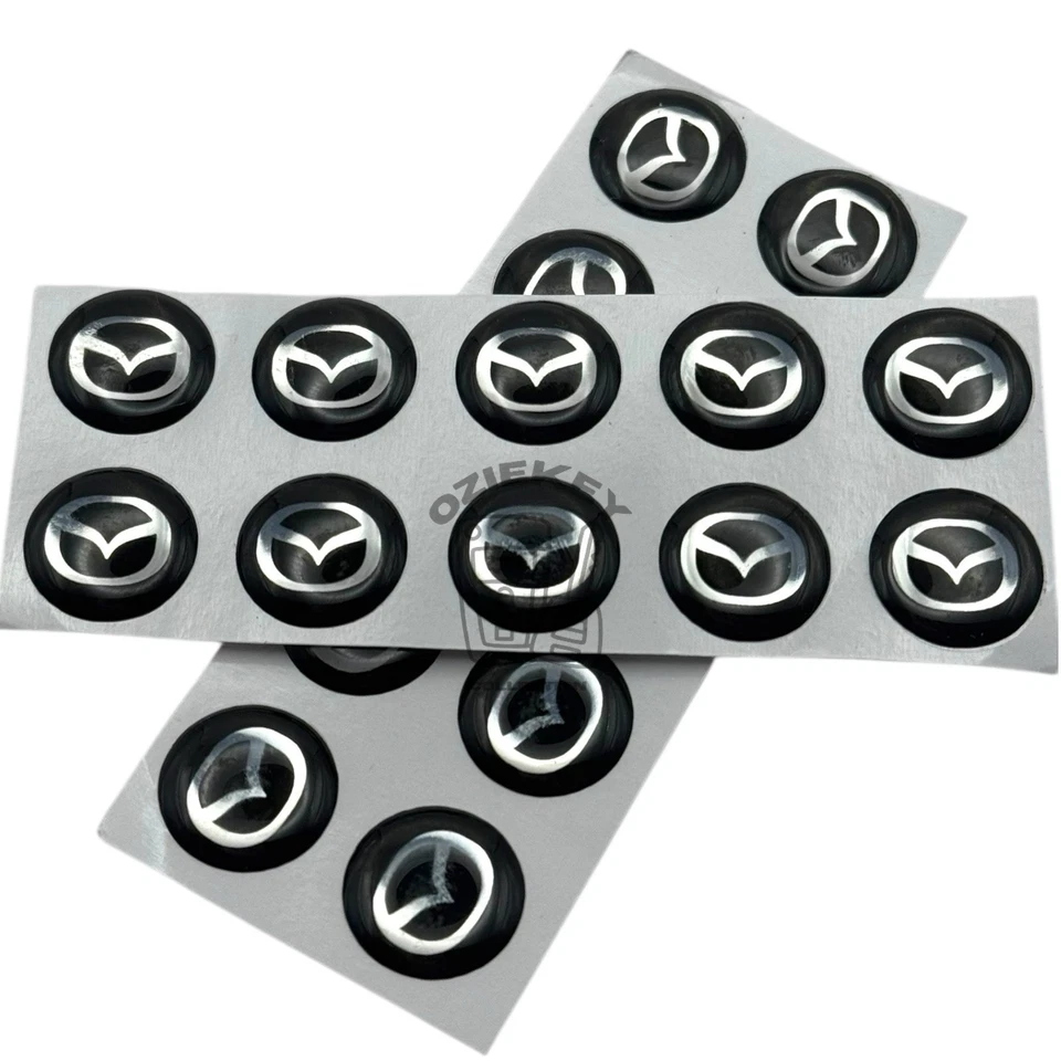 2Pcs 14mm Emblem Sticker MAZDA Auto Smart Key Badge Decal Emblem — 第 1/1 张图片