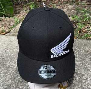 Honda Troy Lee Designs Snapback Hat Black OS Adjustable Embroidered New Era - Picture 1 of 7