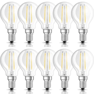 10 x Osram LED Filament Lampen Tropfen 4W = 40W E14 klar 470lm Kugeln warmweiß - Bild 1 von 4