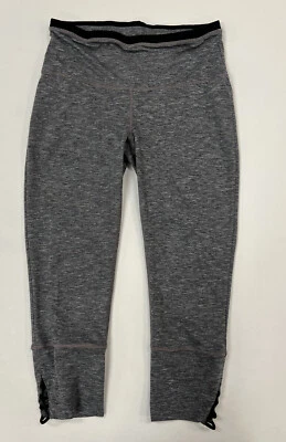 Leggings Prana 3/4 Capri Detalle Encaje Cruzado Gris Jaspeado Talla S Foto 1 de 4