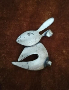 Vintage ORB Otto Robert Bade Sterlingsilber Modernist HASE ANSTECKNADEL BROSCHE RARITÄT  - Bild 1 von 8