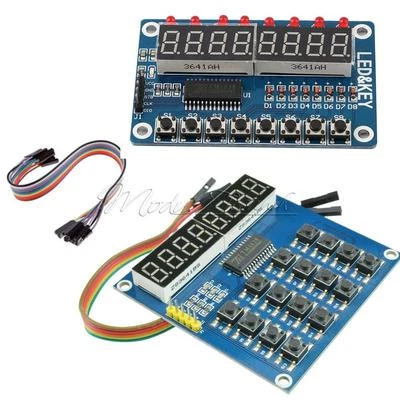 16-Tasten 8-Tasten Ziffern Digital LED 8 Bit TM1638 Display Module f AVR Arduino - Bild 1 von 4
