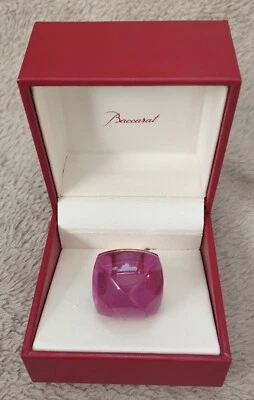 Bague Baccarat MEDICIS Pop Rose Cristal Liseré Doré Taille 51 - Photo 1/4