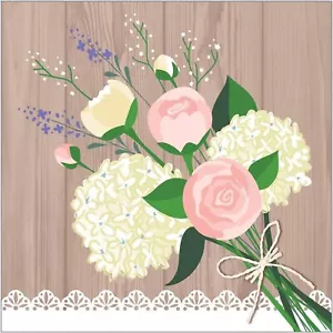 Rustic Wedding Bridal Shower Anniversary Party Paper Beverage Napkins - Picture 1 of 1