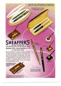 1939 Sheaffer's Fountain Pen Pencil Gift Set Desk Set Vintage Print Ad - Picture 1 of 1