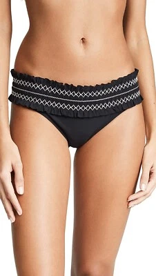 Parte inferior de bikini Tory Burch 264611 Costa Hipster para mujer negra/nueva marfil talla pequeña Foto 1 de 3