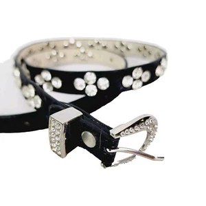 Westerngürtel Damen klein Leder schwarz Strass Schnalle Country Cottagecore  - Bild 1 von 7