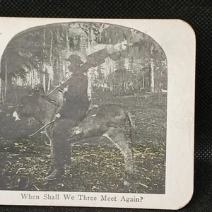Stereoview Hombre Desnudo Espalda Sin Novia En Burro Cuando Nos Volvamos a encontrar los Tres - Imagen 1 de 3