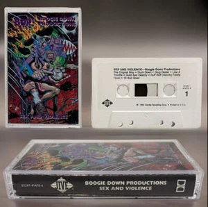 •BOOGIE DOWN PRODUCTIONS ~ SEX AND VIOLENCE• ~1992 OG PRESSING~ (CASSETTE TAPE) - Picture 1 of 6