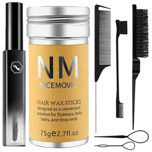 Slick Back Hair Brush Wax Stick Set for Flyaways Hair Accessories for Women G... - Picture 1 of 7