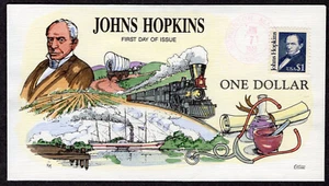 1989 $1.00 Great American JOHNS HOPKINS (Scott 2194) - Collins Colored FDC NT216 - Picture 1 of 1