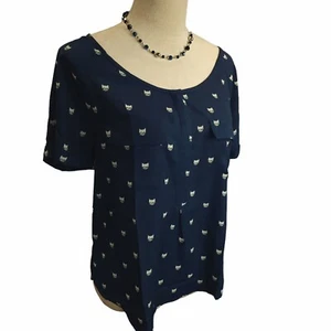 Blusa para mujer American Eagle Kitty Estampado cuello cuchara manga corta talla M - Imagen 1 de 13