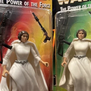 2 NUEVAS Princesa Leia Organa GUERRA DE LAS ESTRELLAS El Poder de la Fuerza 1 Tarjeta Roja 1 Verde - Imagen 1 de 12