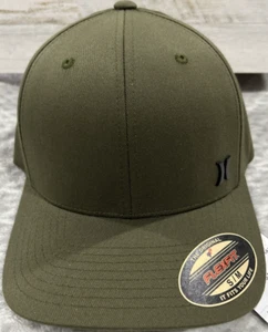 Hurley Hat Men's Micro Icon Iron Corp Hat Dark Green S/M Flexfit NWT - Picture 1 of 4