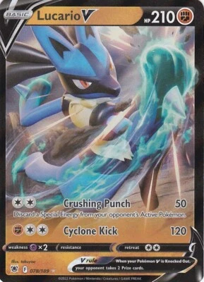 Pokémon - Lucario V 078/189 Astral Radiance Ultra Rare Near Mint - Image 1 of 2