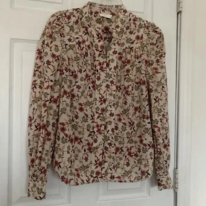 7 For All Mankind Top Womens Small Floral Button Long Sleeve 100% Cotton Cottage - Picture 1 of 8