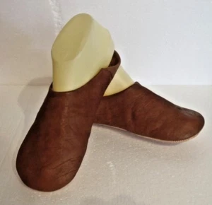 VERY SOFT 100% LEATHER SLIPPERS / MULES * BROWN * ALL SIZES - Picture 1 of 3