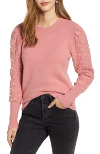 Rachel Parcell ๐ป XXL ๐ป Maglione manica a sbuffo impreziosito da perle imitazione ๐ป#A291 - Foto 1 di 6