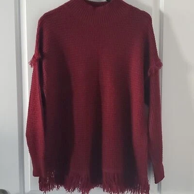 Umgee Suéter Talla Grande Punto Gofre Cuello Simulado Flecos Foto 1 de 4