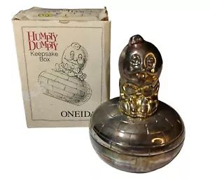 Vintage Oneida Silver Plated Humpty Dumpty Toothfairy Keepsake Trinket Box 1994  - Picture 1 of 12