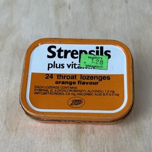 Vintage Strepsils Throat Lozenges Empty Tin - Picture 1 of 8