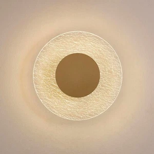 Modern Design LED Wall Sconce in Acrylic Gold Round MN-360 - Picture 1 of 2