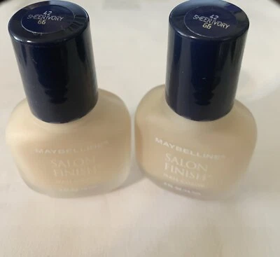 LOT OF 2 Maybelline Salon Finish Nail Color Polish #42 SHEER IVORY #66 0.5 Fl Oz - Image 1 of 3