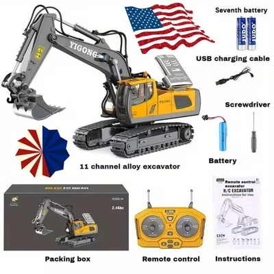 Excavator Dump Truck Bulldozer Construction Toys Remote Control Crawler - Image 1 of 4