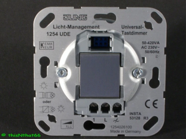 Jung 1254 UDE Universal-Tastdimmer 50-420 W/VA 1254UDE Licht-Management - Bild 1 von 1