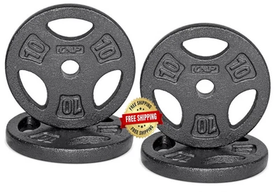 Colección De Discos De Pesas Con Agarre Estándar, ‎10 Lb, Juego De 4, Negro Nuevo Foto 1 de 4
