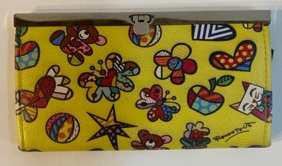 ROMERO BRITTO ЖЕЛТЫЙ SNAP ЗАКРЫТЬ БУМАЖНИК ЗНАКОВЫЙ ДИЗАЙН - Изображение 1 из 4