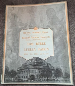 1927 Tom Burke Luella Paikin Adelina Leon Cello Concert programme Albert Hall - Imagen 1 de 11