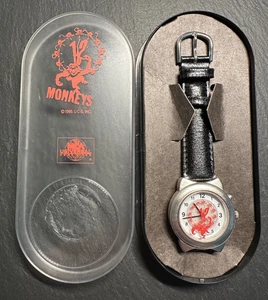 1995 12 MONKEYS MOVIE PROMO DEJUNO WATCH WITH BLACK BAND, ORIGINAL PACKAGE I665 - Picture 1 of 14