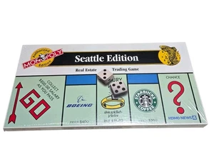 Vintage Monopoly Seattle Edition Board Game USAopoly 1997 Hasbro Factory Sealed - Picture 1 of 5