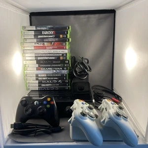 Microsoft Xbox 360 Slim S Console Bundle w/ 3 Controllers, 18 Games, Dock, Cords - Picture 1 of 11
