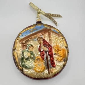 "Adorno de Navidad soplado a mano belén Krebs vidrio Alemania 4,25""" - Imagen 1 de 5